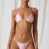 Slip Bikini a due spalline con dettagli in perle Mabe in rosa tenue Slip Bikini a due spalline con dettagli in perle Mabe in rosa tenue