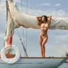 Slip Bikini a fascia doppia Masia a quadretti gialli Slip Bikini a fascia doppia Masia a quadretti gialli