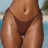 Slip Bikini a perizoma con coulisse Polynesia in marrone cioccolato Slip Bikini a perizoma con coulisse Polynesia in marrone cioccolato