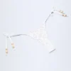 Slip Bikini a perline con lacci laterali Cebu in bianco leopardato hotfix Slip Bikini a perline con lacci laterali Cebu in bianco leopardato hotfix