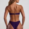 Slip Bikini a vita alta con perline Palau in viola intenso Slip Bikini a vita alta con perline Palau in viola intenso