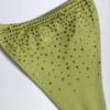 Slip Bikini Bali con lacci e decorazioni in verde oliva Slip Bikini Bali con lacci e decorazioni in verde oliva