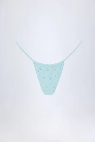 Slip Bikini Bosa in broderie anglaise, blu polvere Slip Bikini Bosa in broderie anglaise, blu polvere