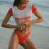 Slip Bikini Cheeky con ruches Pacifico in rosso fuoco Slip Bikini Cheeky con ruches Pacifico in rosso fuoco