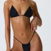 Slip Bikini con arricciature Delray in nero Slip Bikini con arricciature Delray in nero