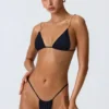 Slip Bikini con arricciature Delray in nero Slip Bikini con arricciature Delray in nero