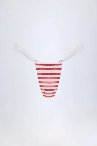 Slip Bikini con arricciature Kauai in rosso ciliegia