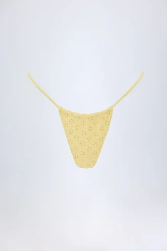Slip Bikini con coulisse Bosa in broderie anglaise giallo limone Slip Bikini con coulisse Bosa in broderie anglaise giallo limone