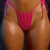 Slip Bikini con coulisse in rosa shocking