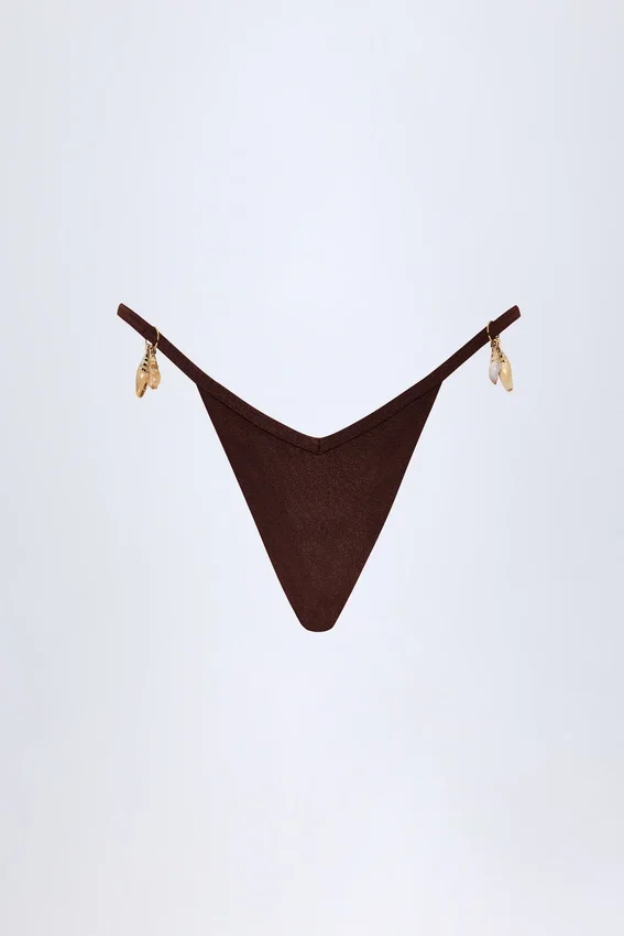 Slip Bikini con dettagli Cebu Charm in cioccolato fondente Slip Bikini con dettagli Cebu Charm in cioccolato fondente