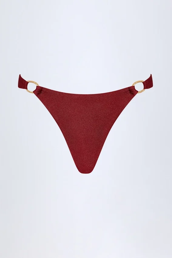 Slip Bikini con dettagli metallici St Barts in Dark Cherry Slip Bikini con dettagli metallici St Barts in Dark Cherry