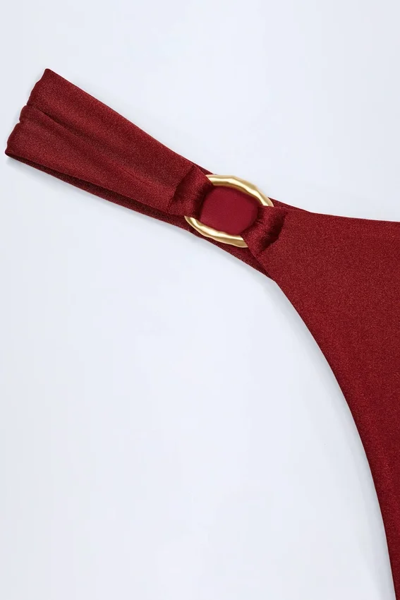 Slip Bikini con dettagli metallici St Barts in Dark Cherry Slip Bikini con dettagli metallici St Barts in Dark Cherry