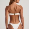 Top bikini a fascia con perline Praslin in avorio Top bikini a fascia con perline Praslin in avorio