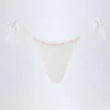 Slip Bikini con lacci laterali Vernazza in broderie anglaise, colore bianco Slip Bikini con lacci laterali Vernazza in broderie anglaise, colore bianco