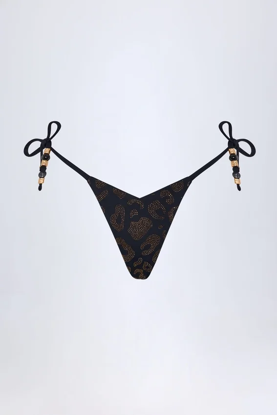Slip Bikini con parti inferiori decorate Cebu in nero Slip Bikini con parti inferiori decorate Cebu in nero