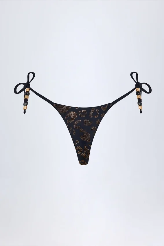 Slip Bikini con parti inferiori decorate Cebu in nero Slip Bikini con parti inferiori decorate Cebu in nero