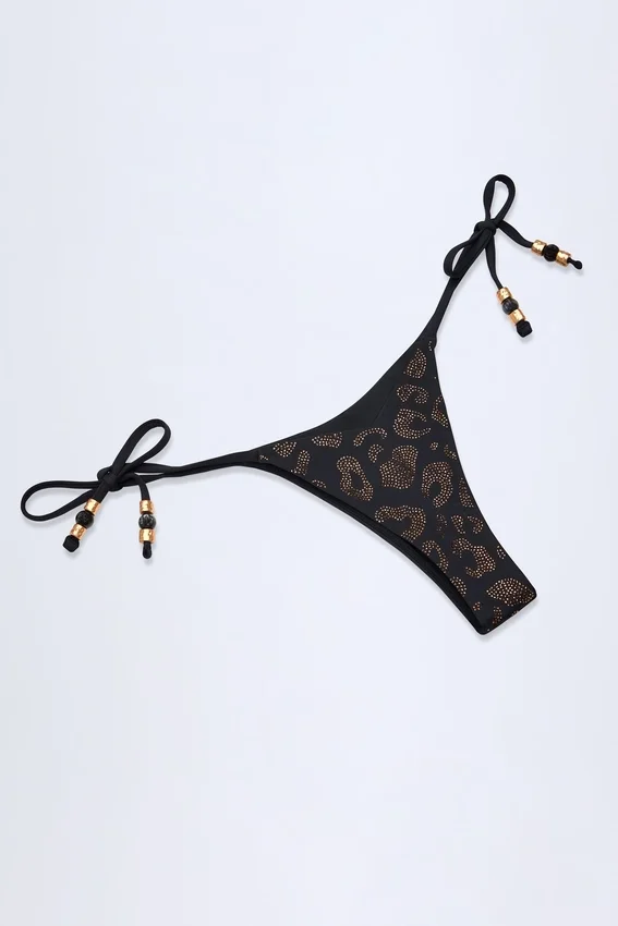 Slip Bikini con parti inferiori decorate Cebu in nero Slip Bikini con parti inferiori decorate Cebu in nero