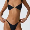 Slip Bikini con parti inferiori decorate Volute in nero Slip Bikini con parti inferiori decorate Volute in nero
