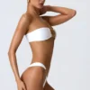 Slip Bikini con spalline larghe e decorazioni Sunray in bianco Slip Bikini con spalline larghe e decorazioni Sunray in bianco