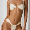 Slip Bikini Mahina con arricciature in bianco perla Slip Bikini Mahina con arricciature in bianco perla