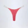 Slip Bikini Masia a doppio cinturino in rosso a quadretti Slip Bikini Masia a doppio cinturino in rosso a quadretti