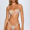 Slip un Bikini con parti inferiori arricciate Cagliari in stampa multicolore brillante Slip un Bikini con parti inferiori arricciate Cagliari in stampa multicolore brillante