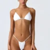 Slip un Bikini con parti inferiori arricciate Delray in bianco Slip un Bikini con parti inferiori arricciate Delray in bianco