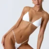Slip un Bikini con parti inferiori arricciate Delray in bianco Slip un Bikini con parti inferiori arricciate Delray in bianco