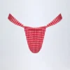 Slip un Bikini con parti inferiori arricciate Solsona in rosso a quadretti Slip un Bikini con parti inferiori arricciate Solsona in rosso a quadretti