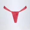 Slip un Bikini con parti inferiori arricciate Solsona in rosso a quadretti Slip un Bikini con parti inferiori arricciate Solsona in rosso a quadretti