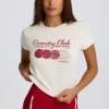 T-shirt corta con grafica in avorio T-shirt corta con grafica in avorio