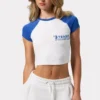 T-shirt corta con stampa grafica in bianco T-shirt corta con stampa grafica in bianco
