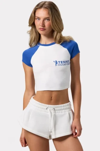 T-shirt corta con stampa grafica in bianco