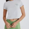 T-shirt corta con stampa in grigio melange T-shirt corta con stampa in grigio melange