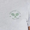 T-shirt corta con stampa in grigio melange T-shirt corta con stampa in grigio melange