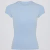 T-shirt lunga con cut-out in azzurro T-shirt lunga con cut-out in azzurro