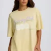 T-shirt oversize con stampa in giallo limone T-shirt oversize con stampa in giallo limone