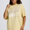 T-shirt oversize con stampa in giallo limone T-shirt oversize con stampa in giallo limone