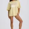 T-shirt oversize con stampa in giallo limone T-shirt oversize con stampa in giallo limone