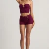 Teagan Mid-Rise Shorts in Berry Purple Teagan Mid-Rise Shorts in Berry Purple