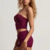 Teagan Mid-Rise Shorts in Berry Purple Teagan Mid-Rise Shorts in Berry Purple