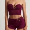 Teagan Mid-Rise Shorts in Berry Purple Teagan Mid-Rise Shorts in Berry Purple
