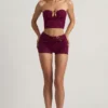Teagan Mid-Rise Shorts in Berry Purple Teagan Mid-Rise Shorts in Berry Purple