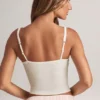 Top a canotta con scollo quadrato in modal Lai, bianco Top a canotta con scollo quadrato in modal Lai, bianco