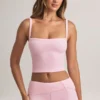 Top a canotta con scollo quadrato in modal Lai, rosa pastello Top a canotta con scollo quadrato in modal Lai, rosa pastello
