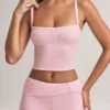 Top a canotta con scollo quadrato in modal Lai, rosa pastello Top a canotta con scollo quadrato in modal Lai, rosa pastello