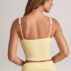 Top a canotta con scollo quadrato Lai in Modal, color sorbetto al limone