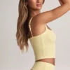 Top a canotta con scollo quadrato Lai in Modal, color sorbetto al limone