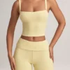 Top a canotta con scollo quadrato Lai in Modal, color sorbetto al limone