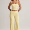 Top a canotta con scollo quadrato Lai in Modal, color sorbetto al limone